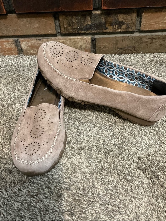Skechers Shoes - Skechers Taupe Faux Suede Slip-On Walking Loafers Size 11